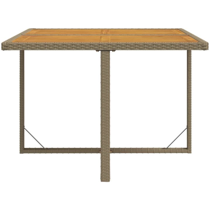Trädgårdsbord beige 109x107x74 cm konstrotting & akaciaträ vidaXL – bild 5