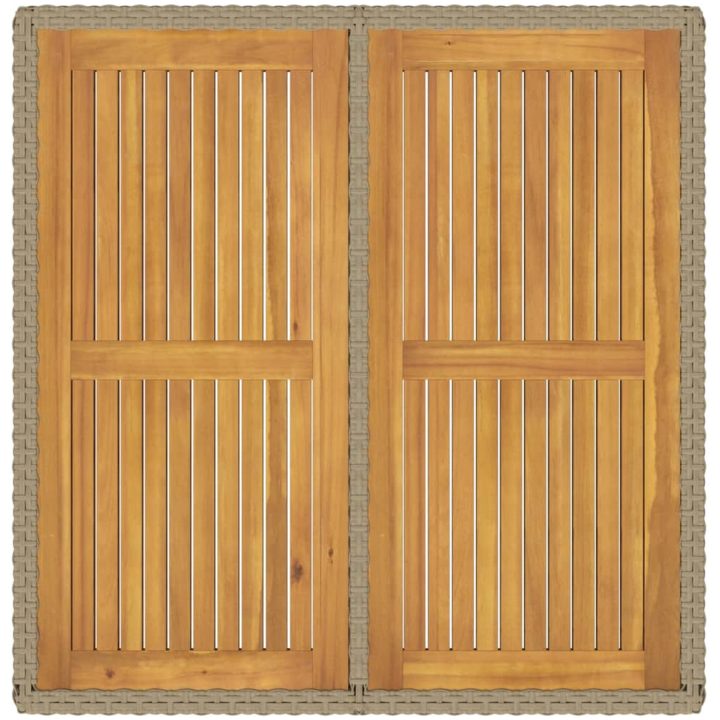 Trädgårdsbord beige 109x107x74 cm konstrotting & akaciaträ vidaXL – bild 6