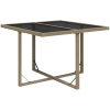 Trädgårdsbord beige 109x107x74 cm konstrotting och glas vidaXL – miniatyr 2