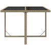 Trädgårdsbord beige 109x107x74 cm konstrotting och glas vidaXL – miniatyr 3