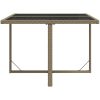 Trädgårdsbord beige 109x107x74 cm konstrotting och glas vidaXL – miniatyr 4