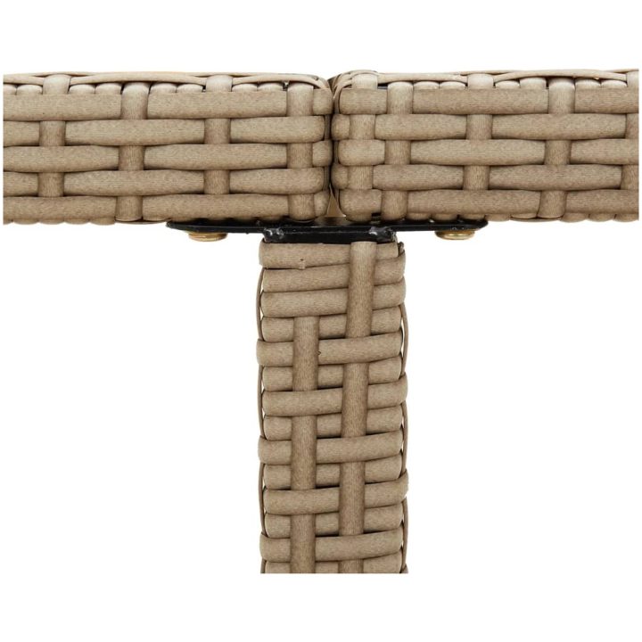 Trädgårdsbord beige 109x107x74 cm konstrotting och glas vidaXL – bild 6