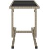 Trädgårdsbord beige 110x53x72 cm glas och konstrotting vidaXL – miniatyr 3