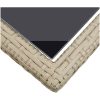 Trädgårdsbord beige 110x53x72 cm glas och konstrotting vidaXL – miniatyr 4