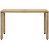 Trädgårdsbord beige 123x60x74 cm konstrotting & massivt akacia vidaXL – miniatyr 2