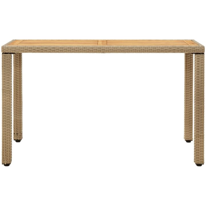 Trädgårdsbord beige 123x60x74 cm konstrotting & massivt akacia vidaXL – bild 2