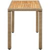 Trädgårdsbord beige 123x60x74 cm konstrotting & massivt akacia vidaXL – miniatyr 3