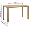 Trädgårdsbord beige 123x60x74 cm konstrotting & massivt akacia vidaXL – miniatyr 6