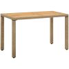 Trädgårdsbord beige 123x60x74 cm konstrotting & massivt akacia vidaXL – miniatyr 1