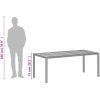 Trädgårdsbord beige 190x90x75 cm konstrotting akaciaträ vidaXL – miniatyr 12