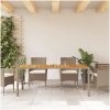 Trädgårdsbord beige 190x90x75 cm konstrotting akaciaträ vidaXL – miniatyr 3