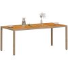 Trädgårdsbord beige 190x90x75 cm konstrotting akaciaträ vidaXL – miniatyr 4