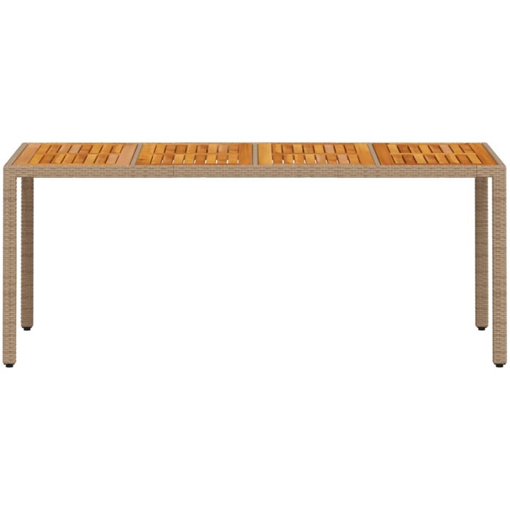 Trädgårdsbord beige 190x90x75 cm konstrotting akaciaträ vidaXL – bild 5