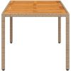 Trädgårdsbord beige 190x90x75 cm konstrotting akaciaträ vidaXL – miniatyr 6