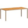Trädgårdsbord beige 190x90x75 cm konstrotting akaciaträ vidaXL – miniatyr 7
