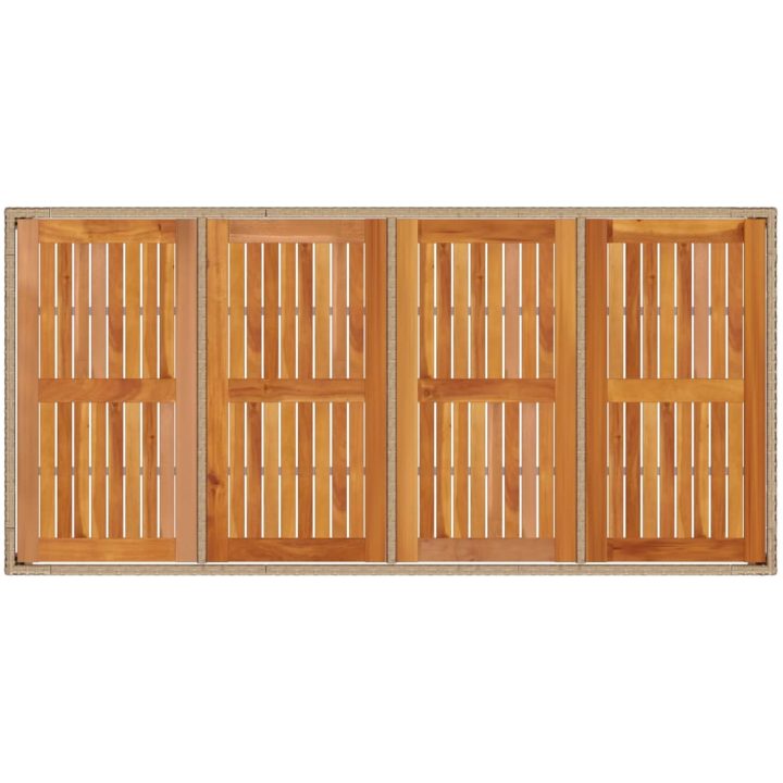 Trädgårdsbord beige 190x90x75 cm konstrotting akaciaträ vidaXL – bild 8