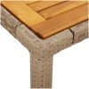 Trädgårdsbord beige 190x90x75 cm konstrotting akaciaträ vidaXL – miniatyr 9
