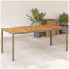 Trädgårdsbord beige 190x90x75 cm konstrotting akaciaträ vidaXL – miniatyr 1