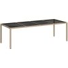 Trädgårdsbord beige 250x100x75 cm härdat glas och konstrotting vidaXL – miniatyr 2