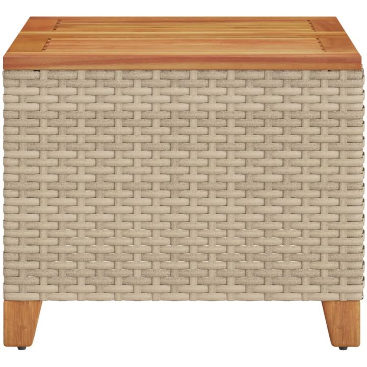 Trädgårdsbord beige 45x45x37 cm konstrotting akaciaträ vidaXL – bild 5