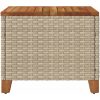 Trädgårdsbord beige 45x45x37 cm konstrotting akaciaträ vidaXL – miniatyr 6