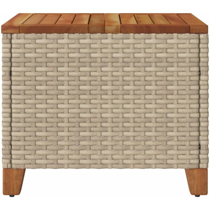 Trädgårdsbord beige 45x45x37 cm konstrotting akaciaträ vidaXL – bild 6
