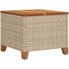 Trädgårdsbord beige 45x45x37 cm konstrotting akaciaträ vidaXL – miniatyr 7