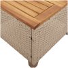 Trädgårdsbord beige 45x45x37 cm konstrotting akaciaträ vidaXL – miniatyr 8