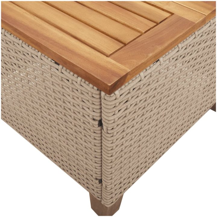 Trädgårdsbord beige 45x45x37 cm konstrotting akaciaträ vidaXL – bild 8
