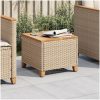 Trädgårdsbord beige 45x45x37 cm konstrotting akaciaträ vidaXL – miniatyr 1