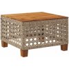Trädgårdsbord beige 55x55x36 cm konstrotting akaciaträ vidaXL – miniatyr 2