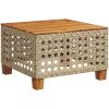 Trädgårdsbord beige 55x55x36 cm konstrotting akaciaträ vidaXL – miniatyr 6