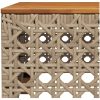 Trädgårdsbord beige 55x55x36 cm konstrotting akaciaträ vidaXL – miniatyr 7