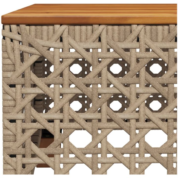 Trädgårdsbord beige 55x55x36 cm konstrotting akaciaträ vidaXL – bild 7
