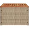 Trädgårdsbord beige 55x55x37 cm konstrotting och akaciaträ vidaXL – miniatyr 4