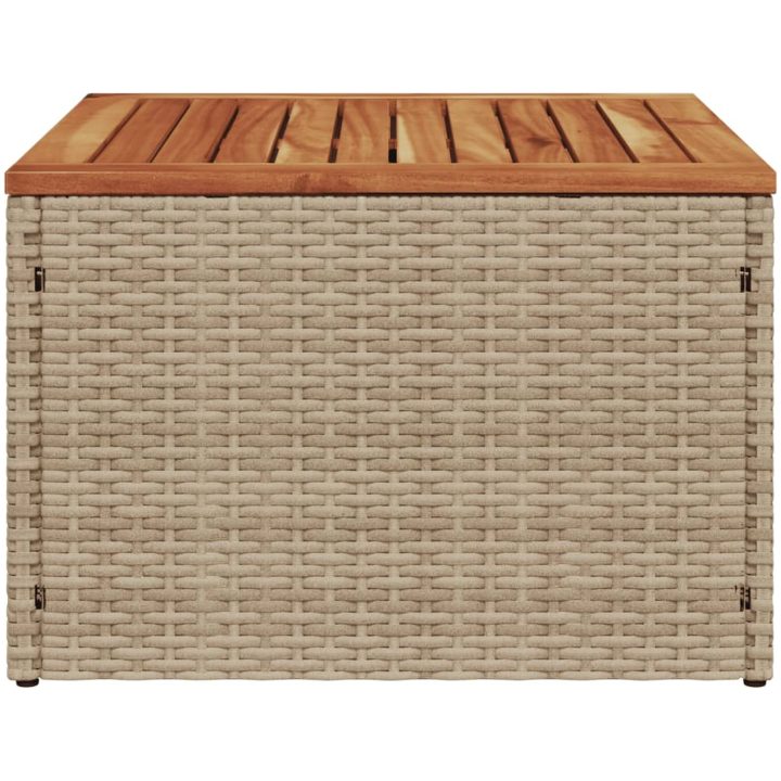 Trädgårdsbord beige 55x55x37 cm konstrotting och akaciaträ vidaXL – bild 4