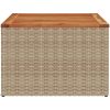 Trädgårdsbord beige 55x55x37 cm konstrotting och akaciaträ vidaXL – miniatyr 5