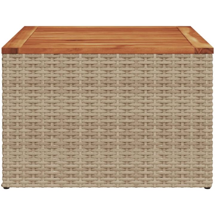 Trädgårdsbord beige 55x55x37 cm konstrotting och akaciaträ vidaXL – bild 5