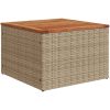 Trädgårdsbord beige 55x55x37 cm konstrotting och akaciaträ vidaXL – miniatyr 6