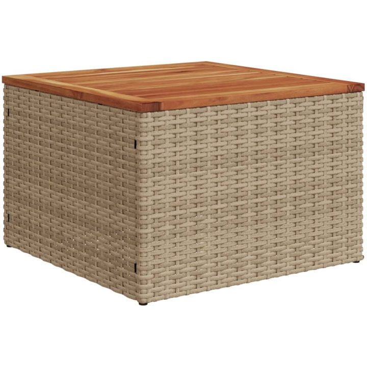 Trädgårdsbord beige 55x55x37 cm konstrotting och akaciaträ vidaXL – bild 6