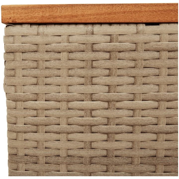 Trädgårdsbord beige 55x55x37 cm konstrotting och akaciaträ vidaXL – bild 7