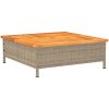 Trädgårdsbord beige 70x70x25 cm rotting och akaciaträ vidaXL – miniatyr 7