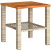 Trädgårdsbord beige konstrotting akaciaträ vidaXL 40 x 40 x 42 cm – miniatyr 2