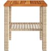 Trädgårdsbord beige konstrotting akaciaträ vidaXL 40 x 40 x 42 cm – miniatyr 4