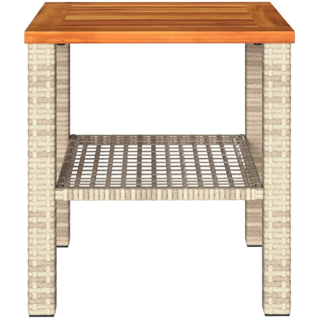 Trädgårdsbord beige konstrotting akaciaträ vidaXL 40 x 40 x 42 cm – bild 5