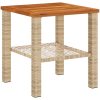 Trädgårdsbord beige konstrotting akaciaträ vidaXL 40 x 40 x 42 cm – miniatyr 6