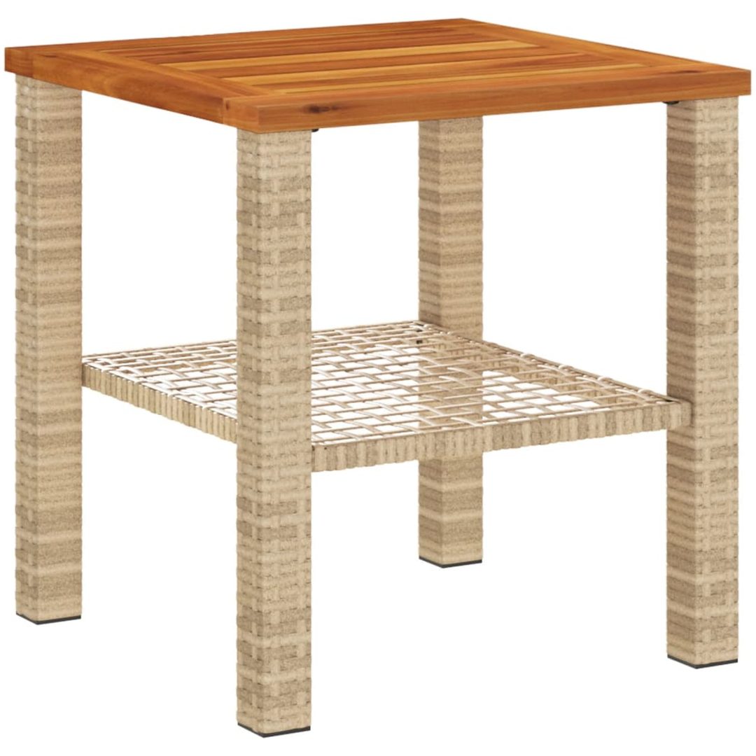 Trädgårdsbord beige konstrotting akaciaträ vidaXL 40 x 40 x 42 cm – bild 6