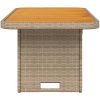 Trädgårdsbord beige konstrotting och akaciaträ vidaXL 90 x 55 x 71 cm – miniatyr 6