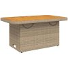 Trädgårdsbord beige konstrotting och akaciaträ vidaXL 90 x 55 x 71 cm – miniatyr 7