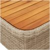 Trädgårdsbord beige konstrotting och akaciaträ vidaXL 90 x 55 x 71 cm – miniatyr 9